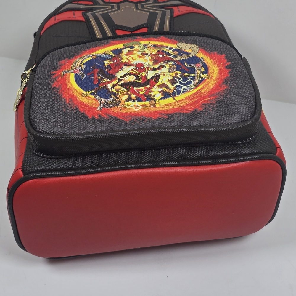 Loungefly Marvel Spider-Man No Way Home Cosplay Mini Backpack NWT Black Red - Picture 8 of 8